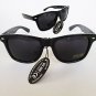 Black Retro 80s Wayfarer Gloss Sunglasses Dark, Black Lenses and Black Frames