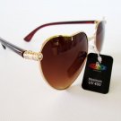 Cheap But Good Style High Fashion Brown Sunglasses With Rhinestones For Ladies