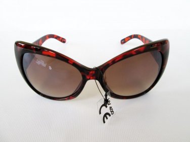 Women's Cat Eye or Butterfly Sunglasses With Brown Lens and Tortoise Frames #