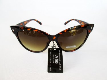Classic Old Fashion Cat Eye Women's Sunglasses with Smoke, Black, Brown Lens
