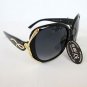 Brand New Good High Fashion Black Sunglasses With Gold Metal and Plastic Frames