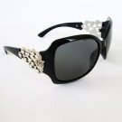 Brand New Good High Fashion Black Sunglasses With Rhinestones & Metal Frames