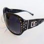 Good High Fashion Women's Sunglasses With Black Oval Lens and Rhinestones