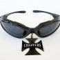 Brand New Men's Sporty Sunglasses With Black and Clear Lens and Padded Frames