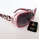 Good New Style Women's Sunglasses and Shades With Burgundy Frames & Rhinestones