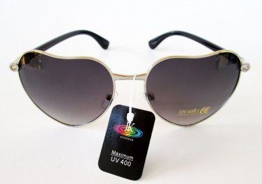 Good Style Heart Shape Black Sunglasses With Rhinestones For High Fashion Women