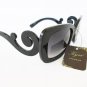 Semi-square Lens Women Sunglasses With Smoke Lens & Baroque Swirl Arms Eyewear