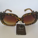 New High Fashion Tortoise Brown Women Sunglasses With Baroque Swirl Arms Shades