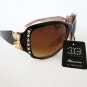 New Style Women's Oval or Round Sunglasses With Brown Lens and Rhinestones