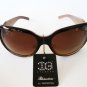 New Style Women's Oval or Round Sunglasses With Brown Lens and Rhinestones