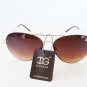 Womens Brown or Dark Lens Aviator Sunglasses With Blue, Purple and White Frame