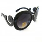 Popular Style Designer Inspired Black or Tortoise Sunglasses With Swirl Frames