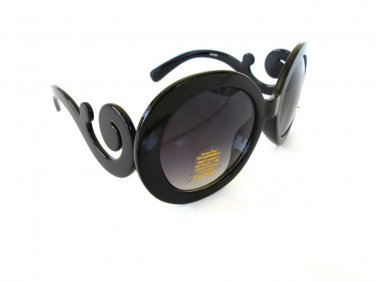 Popular Style Designer Inspired Black or Tortoise Sunglasses With Swirl Frames