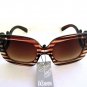 Brand New High Fashion Women's Brown Sunglasses Shades With Baroque Swirl Frames