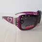 Brand New Purple Pink, Oval Shield Women's Sunglasses & Shield with Rhinestones