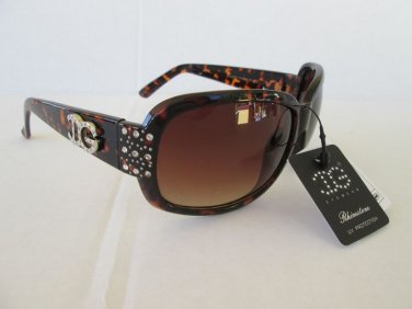 New Style Tortoise Brown With Rhinestones Women's Sunglasses & Shades #IG097D