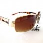 New Good High Fashion Oval Semi-squre Shield Tortoise Sunglasses with Brown Lens