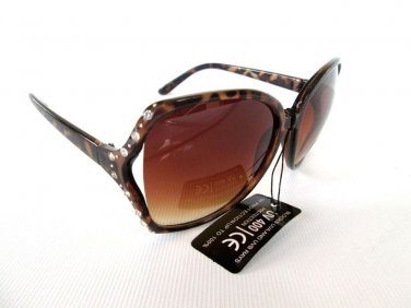 Nice Brand New Oval Women's Sunglasses With Black or Brown Lens and Rhinestones