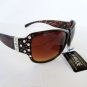 Good Designer Style Women's Sunglasses With Rhinestones in Black & Brown Lens