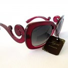 Designer Style Women's Sunglasses With Red, Burgundy Frames & Swirl Frames - NEW