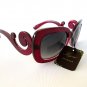Designer Style Women's Sunglasses With Red, Burgundy Frames & Swirl Frames - NEW