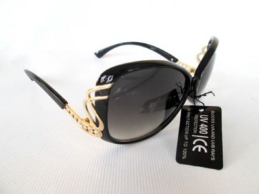New Style Oval Women's Sunglasses With Black & Brown Lens & Rhinestones #6893