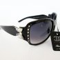 New Style Women's Oval or Round Sunglasses With Smoke Black Lens and Rhinestones
