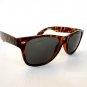 Men or Unisex Sunglasses Wayfarer Tortoise Frame with Light Black Lens  - NEW!