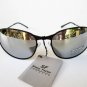 Multi-color Oval Men's Sunglasses With Mirror Lens and Black Metal Frames