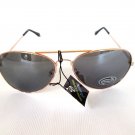 Men's Aviator Sunglasses, Shades with Smoke Black Lens & Gold Metal Frames - NEW