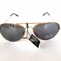 Men's Aviator Sunglasses, Shades with Smoke Black Lens & Gold Metal Frames - NEW