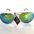 Popular Style New Men's Aviator Sunglasses, Shades with Mirror Lens, Gold Frames