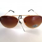 Men's Aviator Sunglasses Shades with Brown Lens, Gold Frames - Popular Brand New