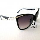 Brand New Cat Eye or Oval Shaped Women Sunglasses & Shades with Light Black Lens