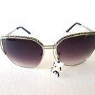 Good New Oval Shape Black Lens Women Sunglasses, Shades With Silver Metal Frames