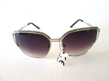 Good New Oval Shape Black Lens Women Sunglasses, Shades With Silver Metal Frames