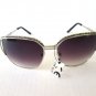 Good New Oval Shape Black Lens Women Sunglasses, Shades With Silver Metal Frames