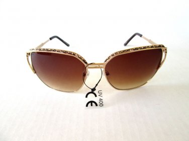 Good New Oval Shape Brown Lens Women Sunglasses & Shades With Gold Metal Frames