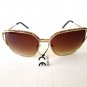 Good New Oval Shape Brown Lens Women Sunglasses & Shades With Gold Metal Frames