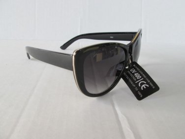 Popular Brand New Style High Fashion Black Sunglasses With Black Lens For Women