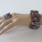 Brand New High Fashion Purple Bracelet, Bangle Rhinestones With Matching Ring