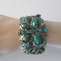 Brand New Style High Fashion Green Bangle Bracelet With Blue Rhinestones