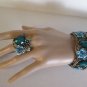 Brand New Style High Fashion Metal Blue Bangle Bracelet With Rhinestones & Ring
