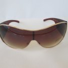 Brand New Popular Style Oval Shield Women's Sunglasses with Black or Brown Lens