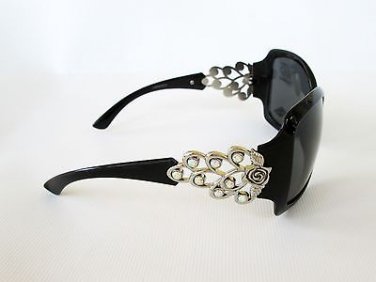 Attractive Brand New Style Womens Sunglasses With Black Smoke Lens & Rhinestones