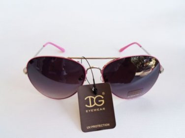 Popular style women's aviator sunglasses with black, white, blue and pink frames