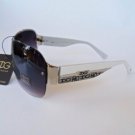 Women's Shield Sunglasses With Big Black Lens and White Frames