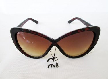 Popular Retro Cat Eye Women's Sunglasses with Black and Brown Lens
