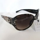 Nice Looking Round Oval Women Sunglasses Shades, Smoke Black Lens & Rhinestones