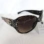 Nice Looking Round Oval Women Sunglasses Shades, Smoke Black Lens & Rhinestones